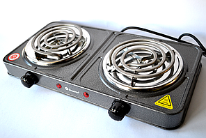 Електроплита двоконфоркова настільна Domotec 2000 Вт (MS-5802)