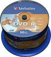 Диски Verbatim DVD-R 4.7Gb 50pcs Printable 43533