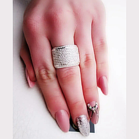Женское серебряное кольцо "VIP" - Серебряное женское кольцо с Фианитами