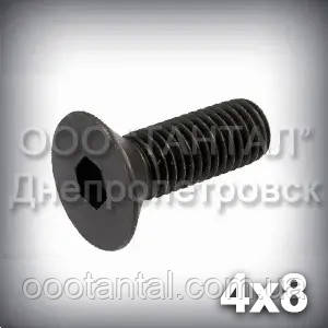 Гвинт М4х8 DIN 7991,ISO 10642 з потайною головкою під шестигранний ключ, фото 1