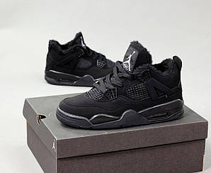 Зимові кросівки Air Jordan Retro 4 Black Cat