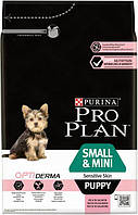 Сухой корм для собак Purina Pro Plan Small & Mini Puppy Sensitive Skin с лососем 3 кг