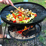 Сковорідка з диска борони 50 см із підставкою для багаття, кришкою та чохлом, фото 2