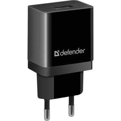 Зарядний пристрій Defender EPA-10 black, 1xUSB, 5V / 2.1A (83572), фото 1