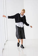 Укорочений кардиган чорний