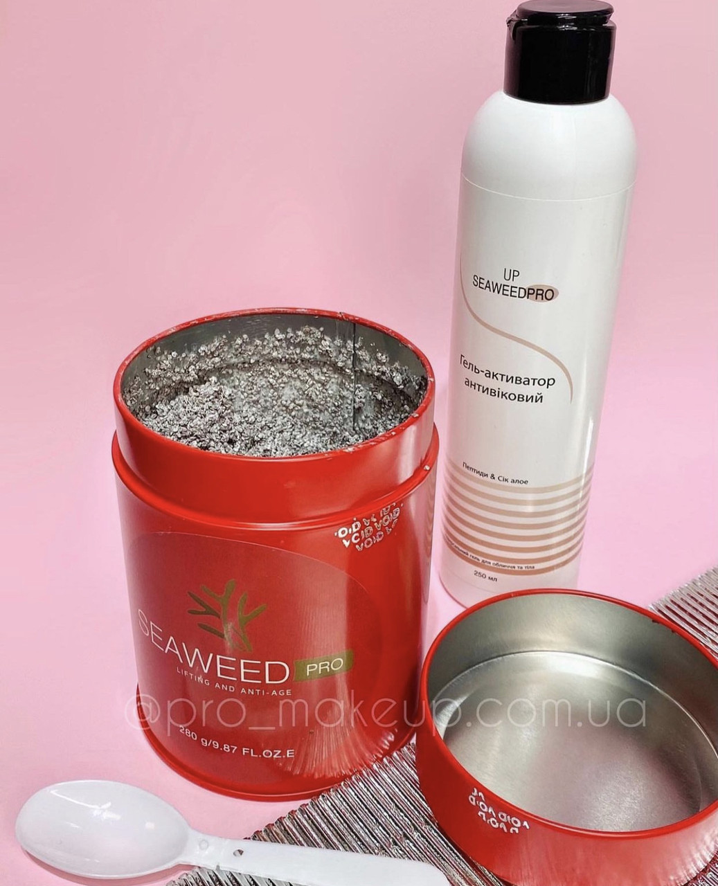 Набір 2в1 маска для обличчя антивікова та активатор гель Seaweed PRO, фото 1