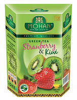 Зелений крупнолистовий чай Mohan Green Tea Strawberry & Kiwi (Мохан зелений з полуницею та ківі) 100г