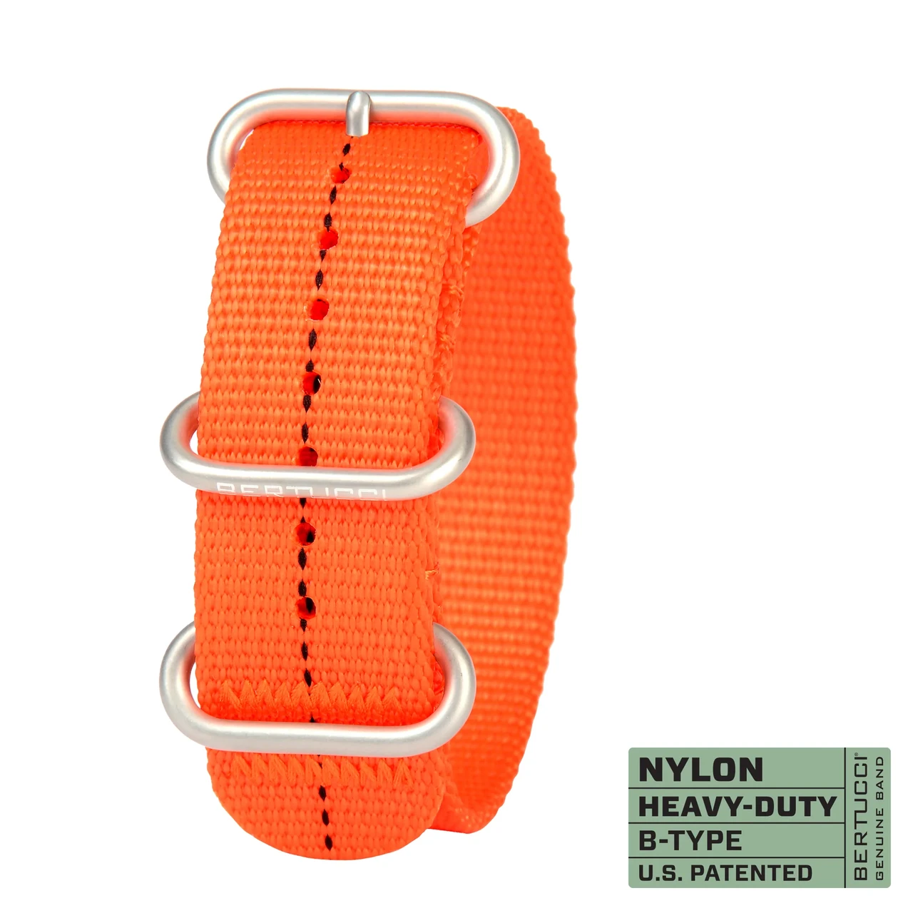 Ремінець нейлоновий bertucci #160 - Blaze / Black Dash Line™ w/ matte hardware, 7/8" - 22 mm size for A-2, A-3, A-6 & B-1 Cases, фото 1