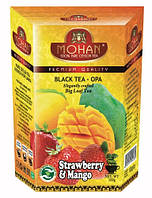 Чорний крупнолистовий цейлонський чай Mohan OPA Strawberry & Mango (Мохан з полуницею та манго) 100г