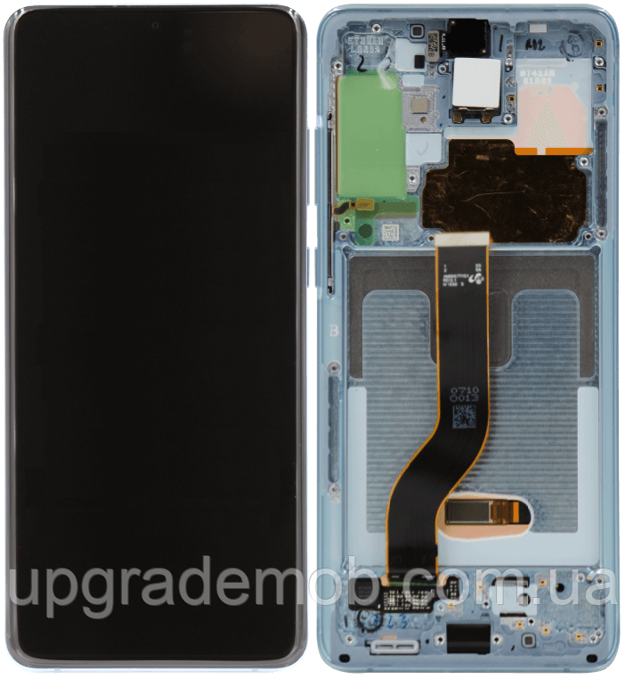 Дисплей модуль тачскрин Samsung G985 Galaxy S20+/G986 чорний Amoled оригінал переклеєне скло з рамкою