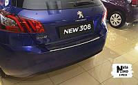 Накладка на Бампер с загибом PEUGEOT 308 II 5D *2013-, премиум нержавейка