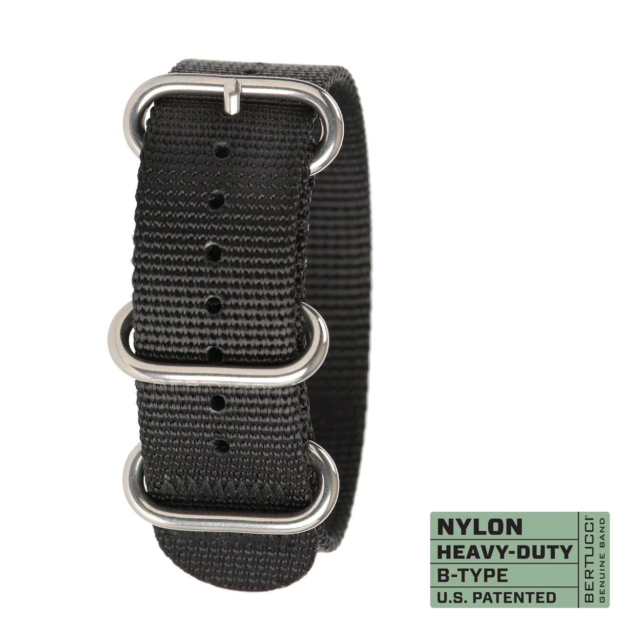 Ремінець нейлоновий bertucci #183HP - Black w/ high polish hardware, 7/8" - 22 mm size for A-2, A-3, A-6 & B-1 Cases, фото 1