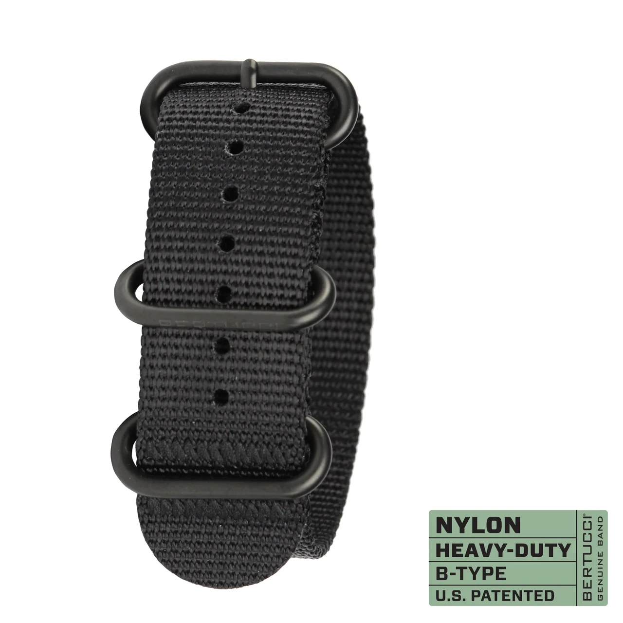 Ремінець нейлоновий bertucci #95B - Black w/ black hardware, 7/8" - 22 mm size for A-2, A-3, A-6 & B-1 Cases, фото 1