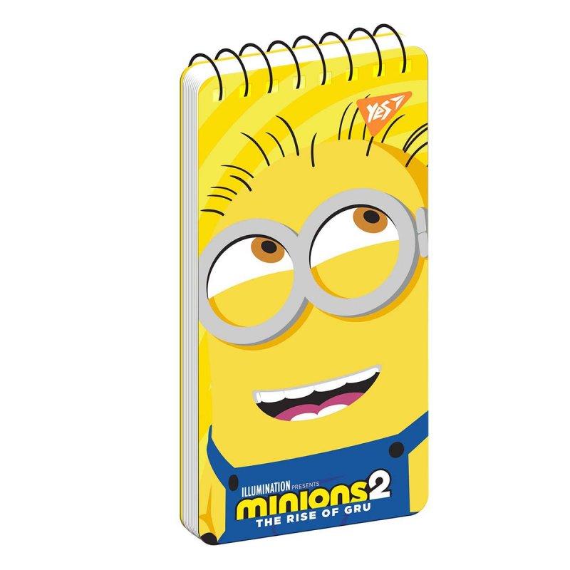 Блокнот 80х160 мм, 60 листів, подвійна спіраль Minions 151767