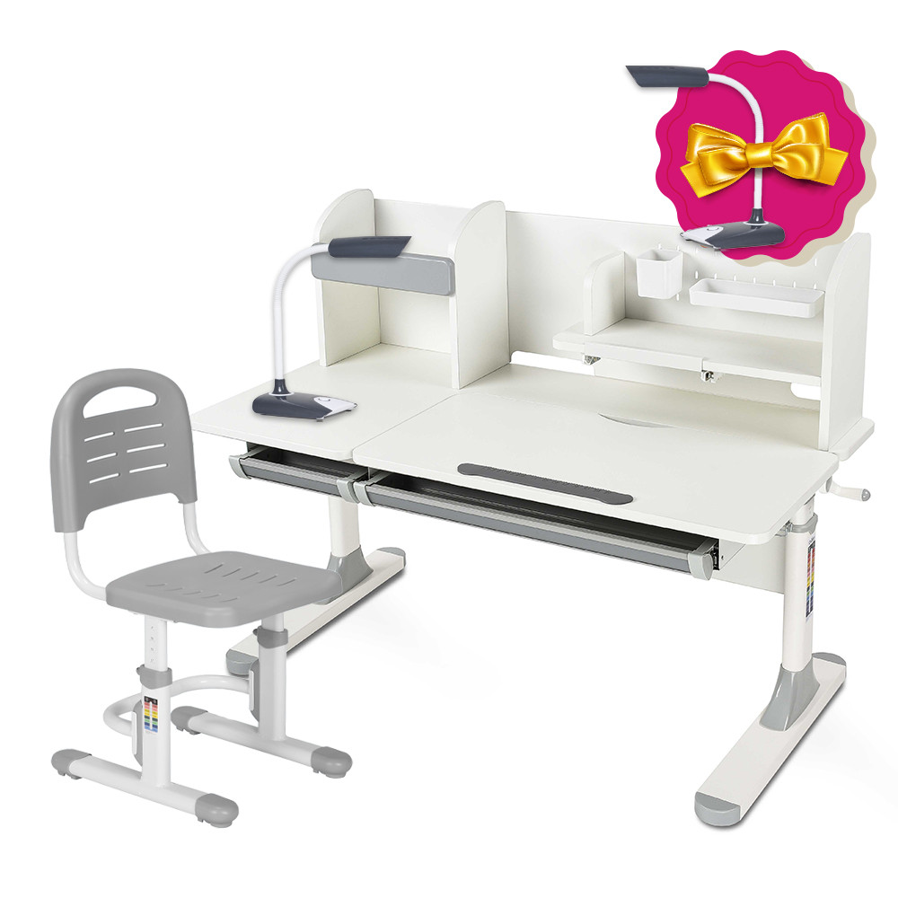 Комплект парта для школярів Cubby Iris Grey + стілець FunDesk SST3L Grey