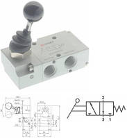 Пневмораспределитель V. LEVA 90° 3/2 NC 1/4
