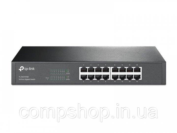 Комутатор TP-Link TL-SG1016D (некерований, 16-Port Gigabit Desktop/Rackmount Switch)  (код 50335), фото 1