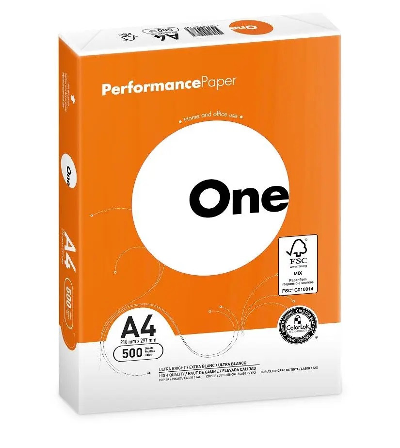 Папір Suzano One 75g/m2, A4, 500 л, class A, білина 160% CIE