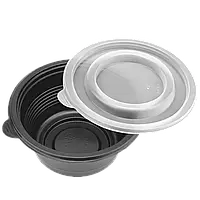 Супник з кришкою (РР) для холодних і гарячих страв 500 мл чорний ( 1/уп/20 шт)