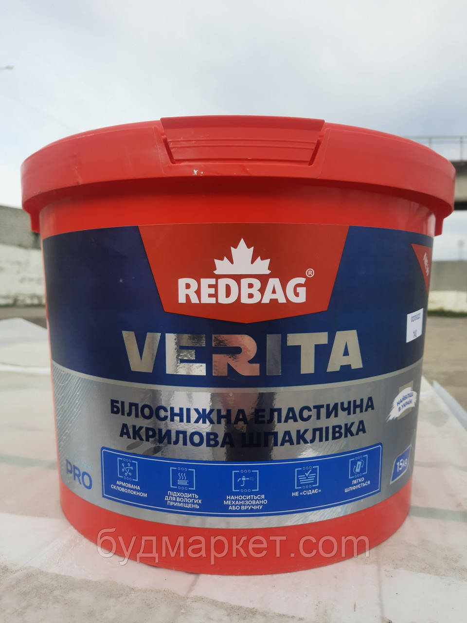 Шпаклівка акрилова еластична білосніжна VERITA RED BAG 3 кг (120 шт./пал)