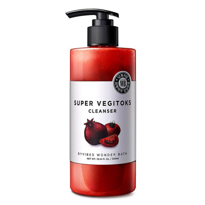 Детокс-гель для жирної шкіри з екстрактом томату та граната, Wonder Bath, Super Vegitoks Cleanser Red, 200 мл