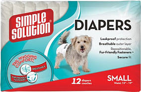 Simple Solution Disposable Diapers (Сімпл Солюшн Дісубл) підгузники для собак і тварин (12 штук) S малі і середні