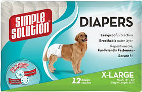 Simple Solution Disposable Diapers (Сімпл Солюшн Дісубл) підгузники для собак і тварин (12 штук) XL дуже великі