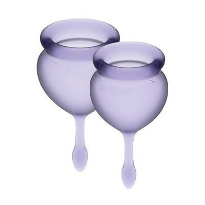 Набір менструальних чаш Original Satisfyer Feel Good (lila), 15 мл і 20 мл, мішечок для зберігання