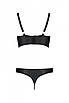 Комплект з екошкіри з люверсами та ремінцями Malwia Bikini black L/XL — Passion, бра та трусики, фото 4