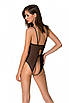 Боді з ажурним декором і відкритим кроком Ursula Body black S/M — Passion, фото 3
