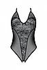Боді з ажурним декором і відкритим кроком Ursula Body black S/M — Passion, фото 4
