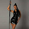 Лакована сукня на блискавці з відкритими плечима One Size Black, фото 3