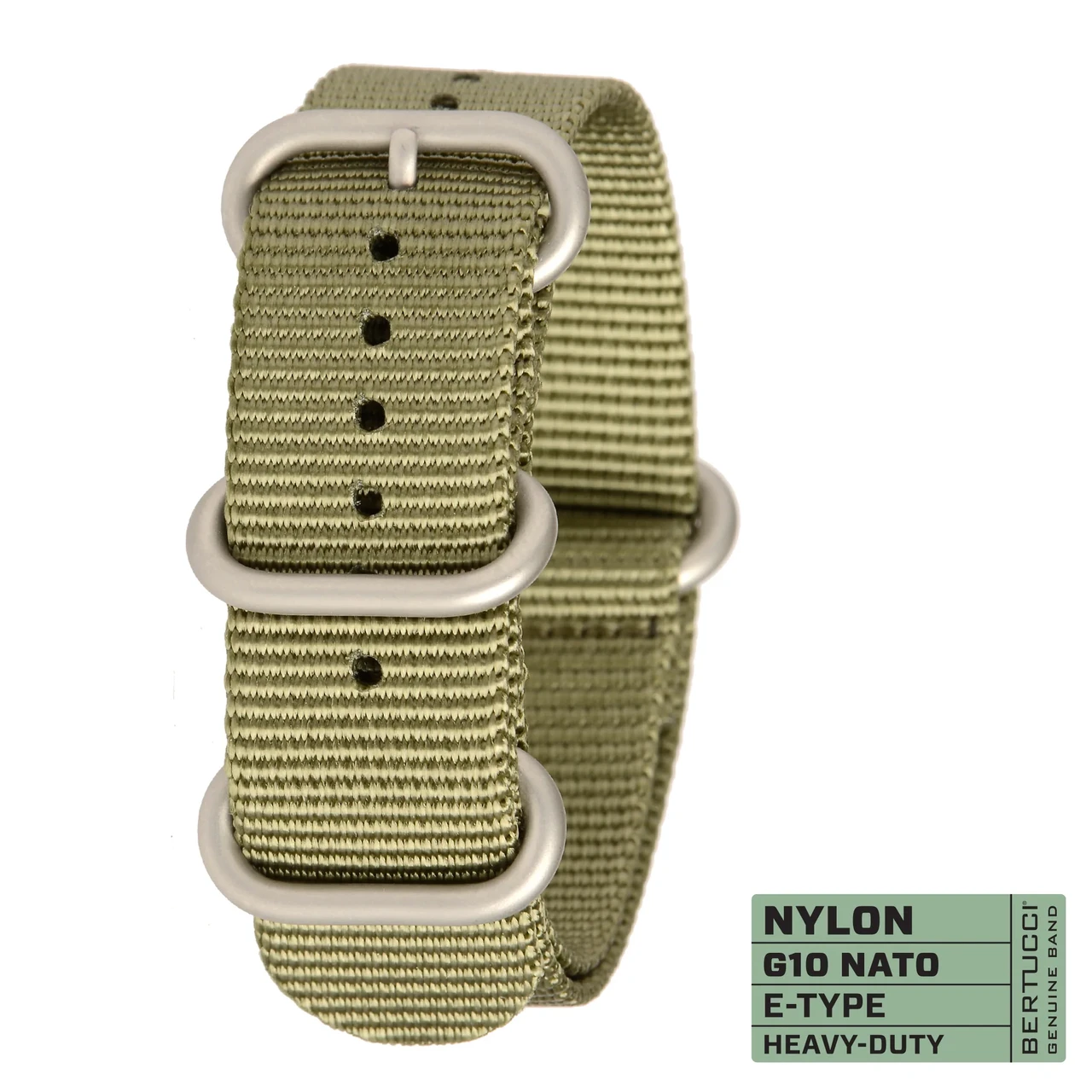 Ремінець нейлоновий bertucci #213N - NATO Drab w/ matte hardware, 7/8" - 22 mm size for A-2, A-3, A-6 & B-1 Cases, фото 1