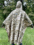 Дощовик пончо з капюшоном армійський військовий для ЗСУ. Піксель, фото 6