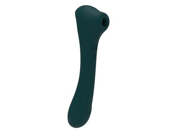 Вібратор і вакуумний кліторальний стимулятор 2-в-1 Alive Quiver Teal оновлена модель