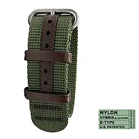 Ремешок нейлоновый bertucci #283 - Forest HYBRID WEBBING + LEATHER, 7/8" - 22 mm size for A-2, A-3, A-6 & B-1