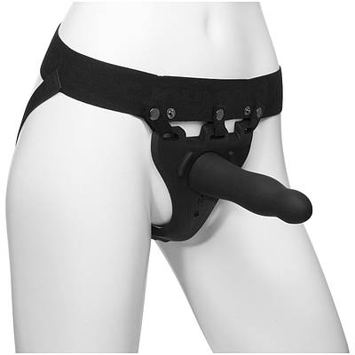 Страпон унісекс Doc Johnson Body Extensions — Be Aroused, вібрація, пульт керування, порожниста насадка
