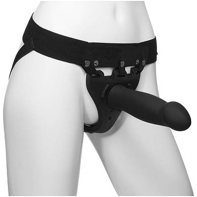 Страпон унісекс Doc Johnson Body Extensions — Be Risque, вібрація, пульт керування, порожниста насадка