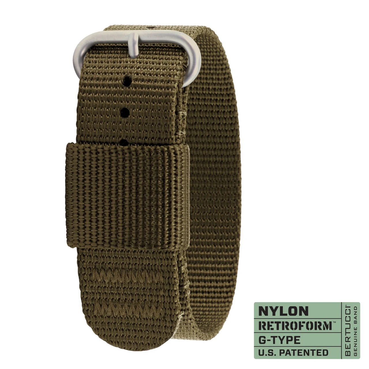 Ремінець нейлоновий bertucci #330 - RETROFORM OD w/ matte hardware, 7/8" - 22 mm size for A-2, A-3, A-6 & B-1 Cases, фото 1