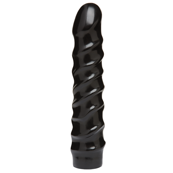 Дилдо Doc Johnson CodeBlack - 8 Inch Raging Vac-U-Lock із стимулювальним рельєфом, діаметр 3,8 см