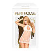 Комплект сорочка у стилі 60-х та трусики з доступом Penthouse - Libido Boost White L/XL, фото 3