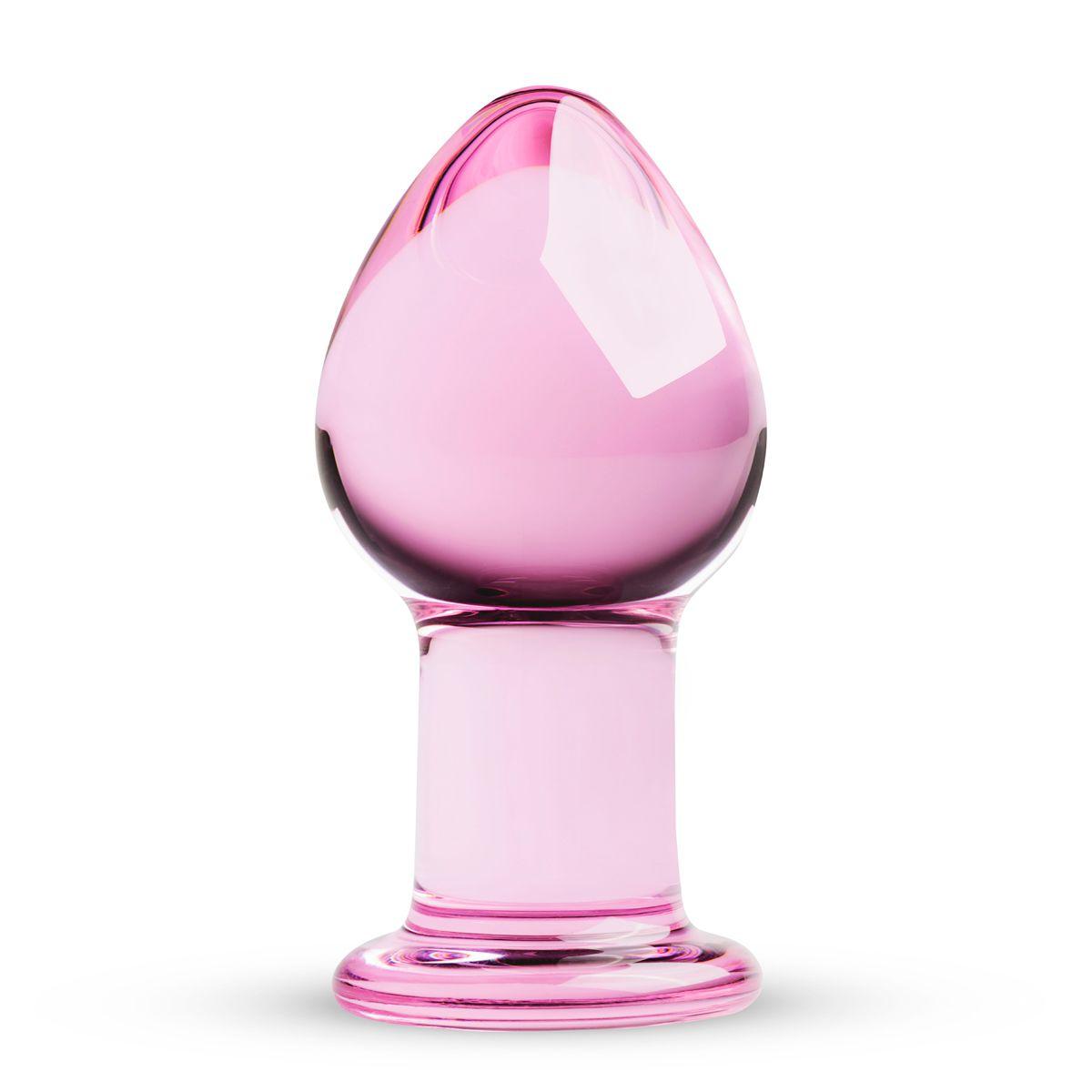 Анальна пробка зі скла Gildo Pink Glass Buttplug No. 27 діаметр 4.3