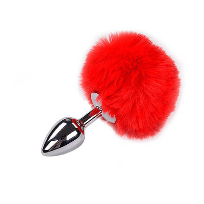 Анальна пробка Крихітний хвостик Alive Fluffy Plug Металева Розмір S діаметр 2,8 см