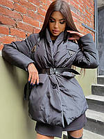 Тёплая женская черная куртка Prada Прада