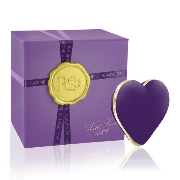 Вібратор-сердечко Rianne S: Heart Vibe Purple, 10 режимів, медичний силікон, подарункове паковання, фото 1