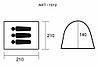 Намет туристичний тримісний GreenCamp 1012 США 2,1х2,1х1,4 м, фото 6