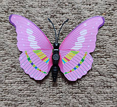 Наклейки метелика 3D з подвійними крилами 12шт" фуксія Fuchsia, фото 2