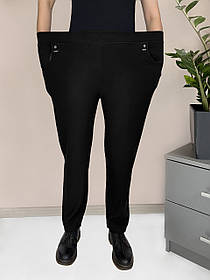 Штани жіночі зимові на хутрі 8XL - 10XL Лосини теплі у великих розмірах Чорний