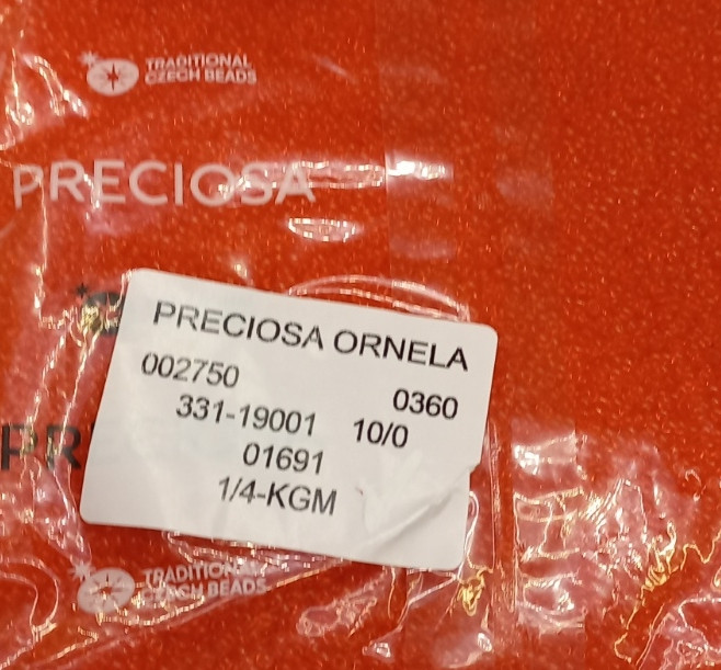 Бісер 10/0, No01691 яскраво-червоний прозорий (пач.50 грамів)