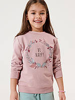 Стильный свитшот для девочки, нежно-розовый, размер 110